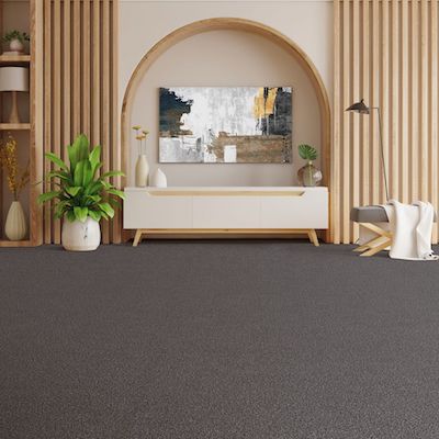 carpet renovation in Duncan, OK, with stylish dark grey carpets in a living room