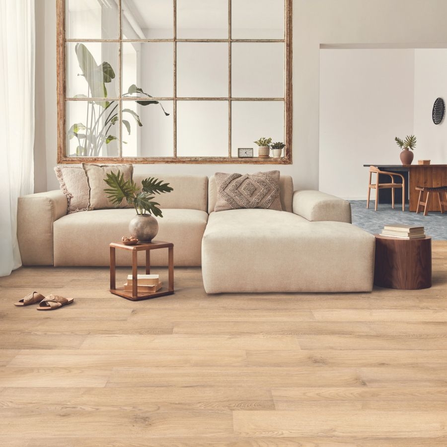 wood look luxury vinyl flooring in living room