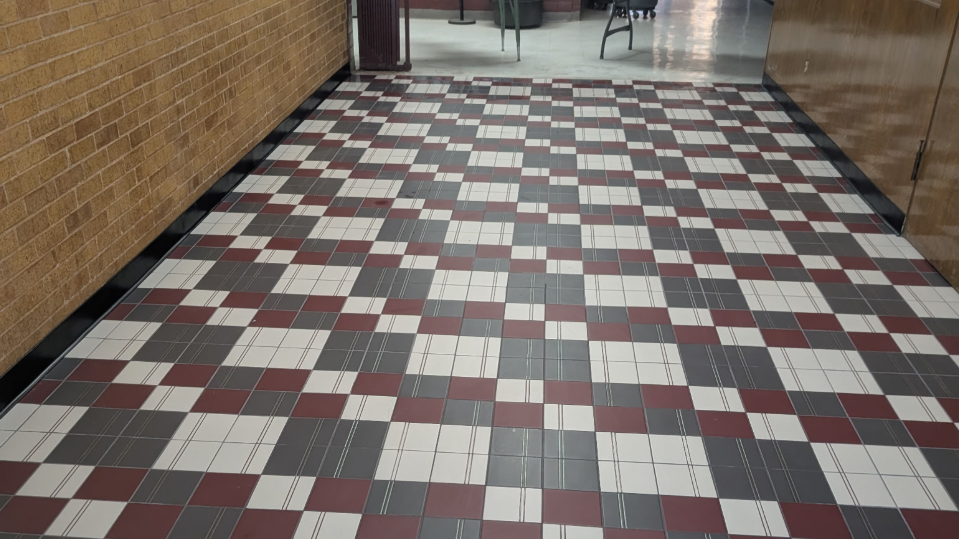 Commercial patterned tile flooring installation in Duncan, OK